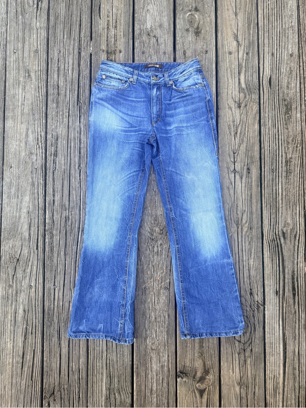 2000s Y2K Roberto Cavalli Low Rise Denim Jeans